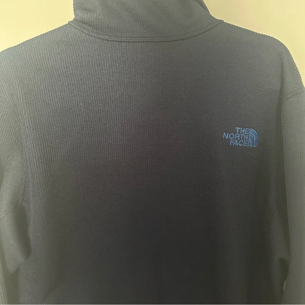 Men's North Face Krestwood Ribbed Thick Knit Full Zip Jacket Blue Large